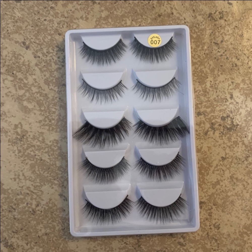 New! Black Assorted Styles of False Fashio Soft EyeLashes - (5) Pairs.